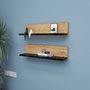 Hanah Home Estante Flotante de Pared - Pino Atlántico y Negro